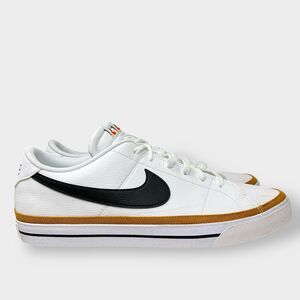 Nike Blazer Low Mens 14 White Black Leather Skate Shoes Streetwear Classic